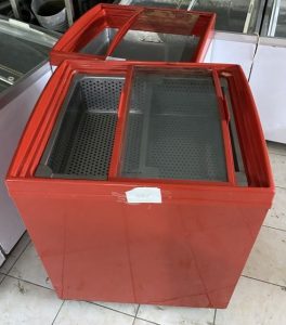 Çakmaklı gaz emniyetli çıkma defolu spot fırın doğalgazlı 20 üstten sürgülü camlı mini kırmızı derin dondurucu